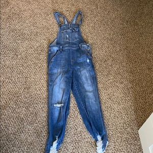 jean holey overalls